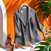 A grey fitted suit jacket for men's business formal single-breasted casual suit jacket Specification image